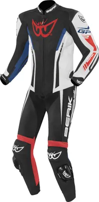 Produktbild von Berik Monza 1-Teiler Motorrad Lederkombi, schwarz/weiß/rot/blau, 54