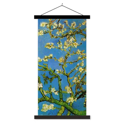 Produktbild von MuchoWow® Textilposter Mandelblüte - Vincent van Gogh 60x120 cm mit schwarzem Rahmen - Magnete