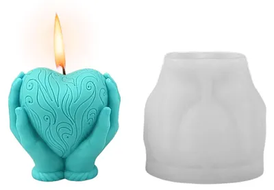 Produktbild von Herzförmige Silikon-Kerzenform, 3D-Herzform für Sojawachs, Bienenwachs, Aromatherapie und Schokolade.