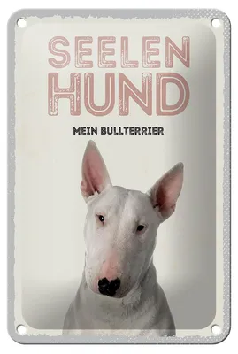 Produktbild von Blechschild Spruch 12x18cm Seelen Hund mein Bullterrier Dekoration