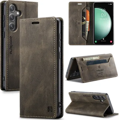 Immagine prodotto di Samsung Galaxy S23 FE Case, Retro Custodia in Finto cuoio, Stand e custodia protettiva per Samsung Galaxy S23 FE Kupfer