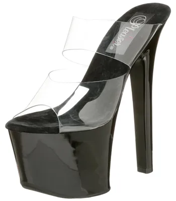 Produktbild von Pleaser SKY-302, Damen Plateau, Transparent (Clr/Blk), 39 EU