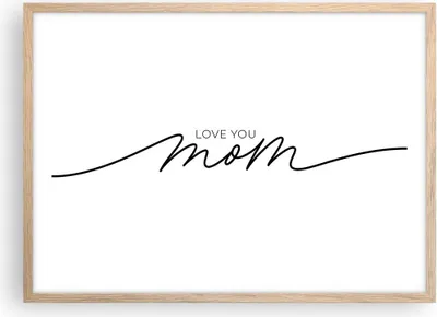Produktbild von Gerahmtes Poster - Rahmen in heller Eiche - Ich liebe dich Mama - 70x50 cm - Wand Bild - Wanddeko - Wandbilder - Kunstposter - Wandposter - Bilderrahmen - Bilder - Kunstdruck - P2NAA70x50-4794
