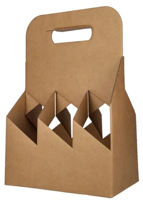 Produktbild von Tragekarton Bier Kraftpapier für Flaschen 6er 195x130x290 mm