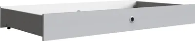 Produktbild von Bettschubkasten "Rocky" in WEISS + LIGHT GREY. Abmessungen (BxHxT) 71x17x137 cm