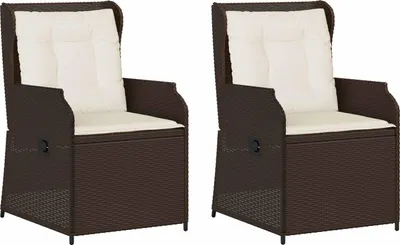 Immagine prodotto di Panchina da giardino vidaXL, 2 pezzi, marrone, in polyrattan