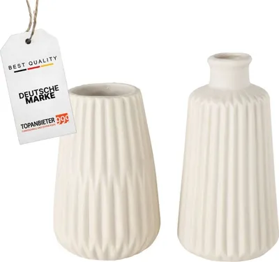 Produktbild von TOPANBIETER 999 Porzellan Vase 2er-Set beige matt