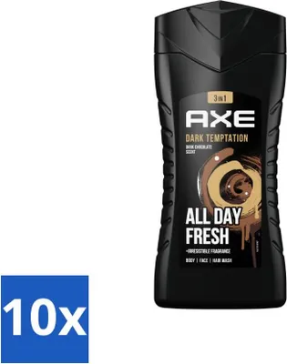Image de Axe Gel douche 3 en 1 Dark Temptation 250 ml - Pack avantage - 10 pièces