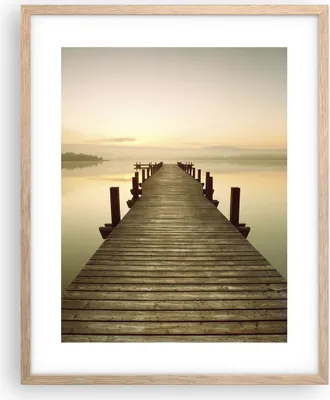 Produktbild von Gerahmtes Poster - Rahmen in heller Eiche - Brücke See - 40x50 cm - Wand Bild - Wanddeko - Wandbilder - Kunstposter - Wandposter - Bilderrahmen - Bilder - Kunstdruck - Wandbild - P2NPA40x50-3625