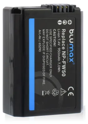 Produktbild von 2x Blumax Akku | für Sony NP-FW50 Digitalkamera | Kapazität 950mAh  |Spannung 7,4Volt | Video- und  Kamerazubehör