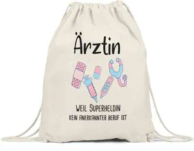 Produktbild von Ärztin Weil Superheldin Kein Anerkannter Beruf Ist Turnbeutel Gymsack  Geschenk Danke Sagen