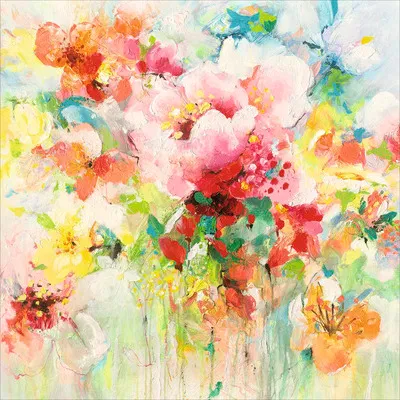 Produktbild von Glasbild Abstract Flowers II 50x50 cm