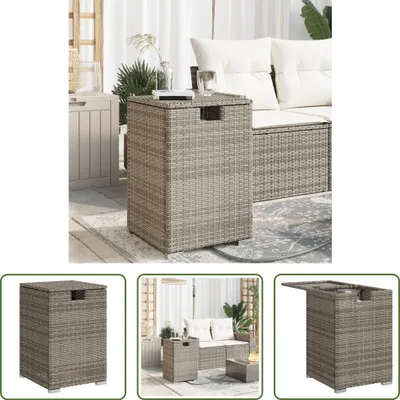 Image de The Living Store Table de cache-cache pour réservoir de propane Gris 40x40x60 cm Poly rotin