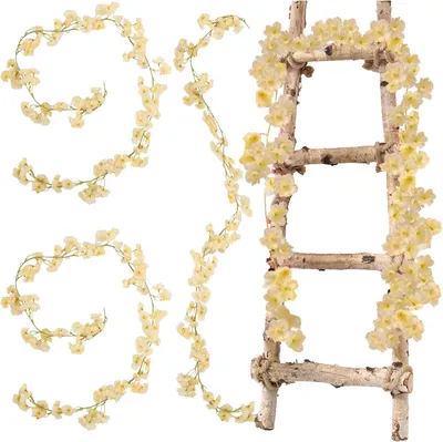 Produktbild von Girlande Künstliche Kirschblüten-Girlande, 2 Stück, 1,8 m, Blumengirlande zum Aufhängen, Ranke, Seidenblumen-Dekoration, 135 Blütenköpfe, künstliche B
