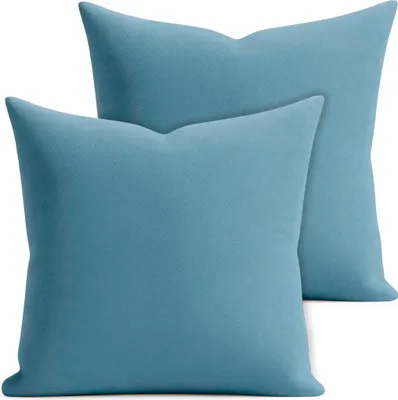 Produktbild von 2er Set Kissenhülle 40x40 cm blaugrau pflegeleicht mit Reißverschluss