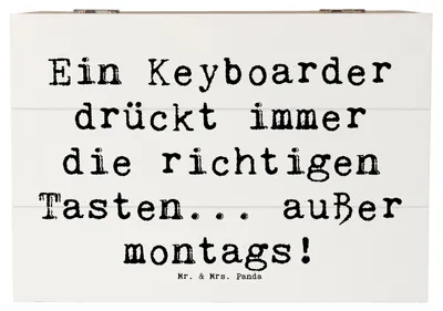 Produktbild von Mr. & Mrs. Panda Box Spruch Keyboarder Fehler 22 x 15 cm - Weiß - Geschenk, schatztruhe, Lernen, Klaviere, fotobox, Schatulle, Kiste, Streichinstrumente, Montagsblues