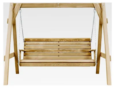 Produktbild von Hollywoodschaukelbank aus imprägniertem Kiefernholz - Natur - 205x150x157 cm
