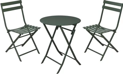 Produktbild von Gartenmöbel Set Tisch + 2 Stühle grün