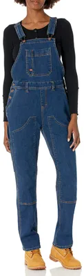 Obrázek produktu pro Dámské džínové overalové kalhoty Dickies s dvojitou přední vrstvou, tmavě modré barvy (stone wash), velikost XS