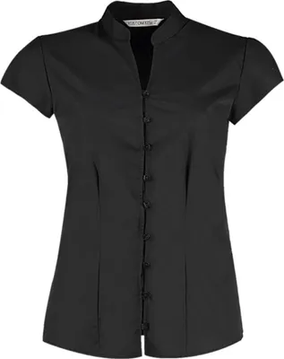 Produktbild von Kustom Kit Damen Business Oberteil Shirt Bluse T-Shirt kurzarm, Größe:XL (16), Farbe:Schwarz