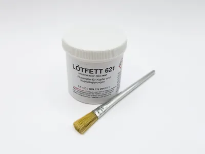 Produktbild von Lötfett LF621 zum Weichlöten, Gewicht: 100 g inkl. gratis Pinsel