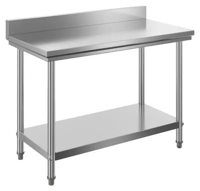 Edelstahl-Arbeitstisch 120x60x85 cm, 150 kg, mit Ablageboden