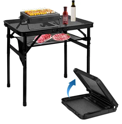 Produktbild von Faltbare Grilltafel - Höhenverstellbar - Tragbar - Camping- und Picknicktisch - 60 x 40 cm