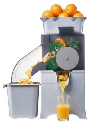 Produktbild von Elektrische Orangenpresse - Gewerbliche Zitruspresse - 100 W Motor - Edelstahlgehäuse - Saftpresse mit Schalenbehälter - Für Orangen Zitronen Granatäpfel - PC-Schutzabdeckung