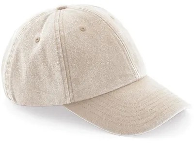 Produktbild von Beechfield Uni Vintage Denim-Look Kappe FK253 (Einheitsgröße) (Vintage Beige)