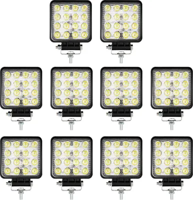 Image de Hengda 10x LED Projecteur de travail Projecteur de travail 12V 24V montage off-road SUV ATV Tracteur Lumière de travail Projecteur de travail 48W