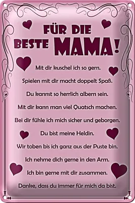 Produktbild von Blechschild Spruch 20x30cm Für die beste Mama