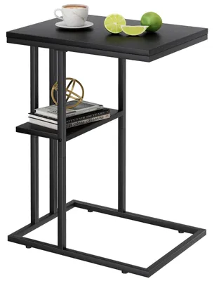 Imagen del producto de Mesa auxiliar en forma de C para sofá, con diseño ergonómico