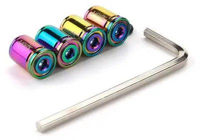Image de Cache-valve automobile, lot de 4, en alliage de zinc, antivol, avec clé, pour SUV, moto, vélo