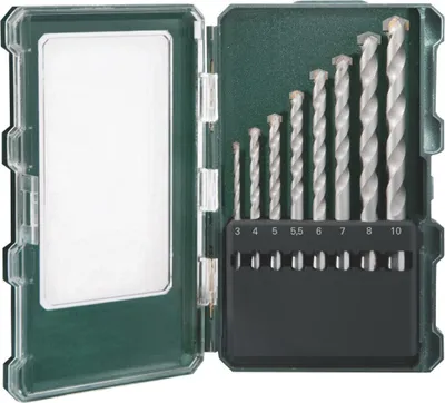 Produktbild von Metabo 626706000, Rotationshammer, Steinbohrer, Mauerziegel, Mauerwerk, Stein, 3 / 4 / 5 / 5.5 / 6 / 7 / 8 / 10 mm, 8 Stück(e)