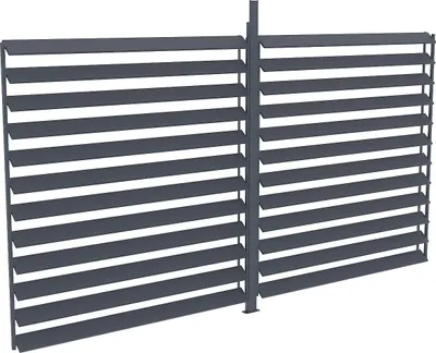 Produktbild von Bioklimatische Pergolawand mit verstellbarem Lichtbrecher aus anthrazitfarbenem Aluminium - 3,68 breit x 2,2 m hoch - BOLSENA