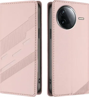 Immagine prodotto di Custodia per Xiaomi Poco F7 Pro/F7 Ultra - Cover portafoglio Phonesta Embossed Lines - Rosa