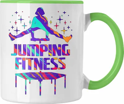 Produktbild von Trendation - Trampolinturnen Jumping Fitness Tasse Geschenk Spruch Frauen (Grün)