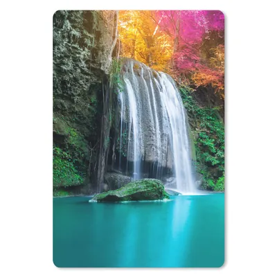 Produktbild von MuchoWow® Mauspad Mousepad Wasserfall - Bäume - Rosa - Braun - Natur 18x27 cm - Mousepads - Maus Mat - Pad - Mausunterlage