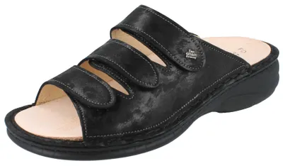 Produktbild von FINN COMFORT Hellas Damen Pantolette schwarz Nubukleder - Größe: 43