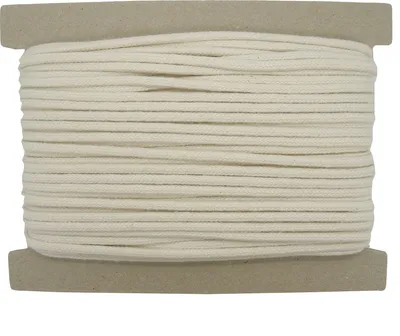 25 m Docht / Lampendocht / Baumwolldocht / Runddocht 4 mm geflochten