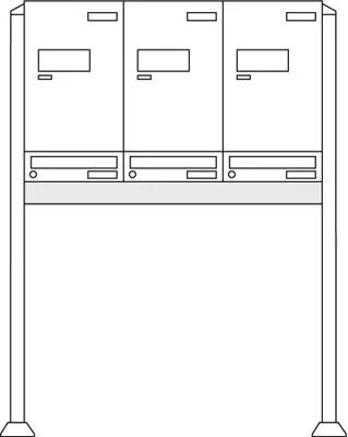 Produktbild von Burg-Wächter Anlage Paketboxen mit 3 Boxen mit Fuß .eBoxx easy+ Anlage 3E & 3A (aufgeschrau 84380