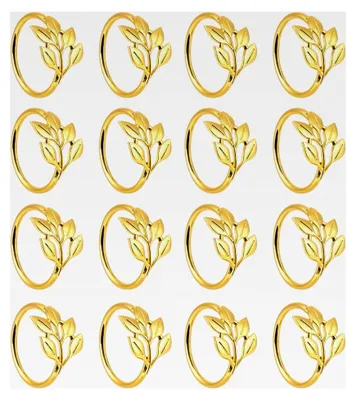 Produktbild von 16 Stück Serviettenringe in Gold für Weihnachten, Hochzeiten, Geburtstage, Valentinstag und Familientreffen