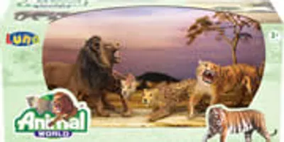 Produktbild von Luna Tierfiguren-Set Wildtiere 4-tlg. Spielfiguren m. Tiger Leopard Jaguar Löwe