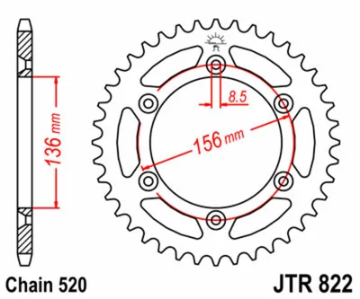 Obrázek produktu pro Ozubené kolo JT 43T 520 JTR822.43