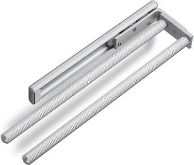 Produktbild von Handtuchhalter 325-487 mm, 2 Arme, Aluminium, ausziehbar, drehbar, für Badezimmer