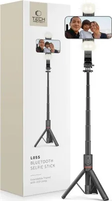 Produktbild von Tech-Protect L05S Bluetooth-Selfie-Stick-Stativ & Led-Licht Schwarz