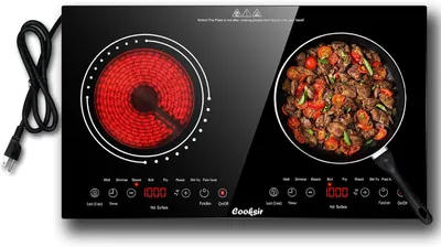 Keramik-Kochfeld 60 cm, 2 Platten, 3600 W, Infrarot, einbaubar