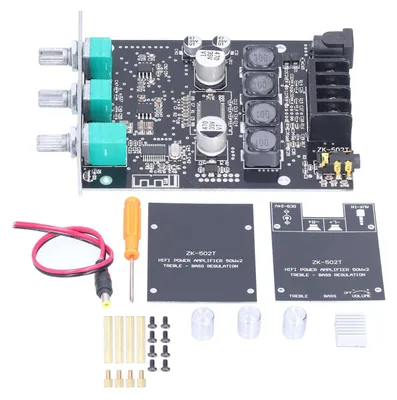 Obrázok produktu pre Zosilňovač 50 W + 50 W Audio stereo modul, ovládanie basov a výšok, sada Bluetooth AUX vstupov