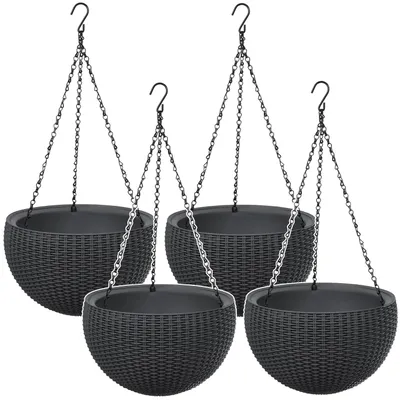 Immagine prodotto di 4 vasi sospesi Keter Sphere Planter antracite