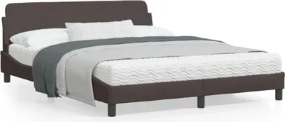 Productafbeelding van Maison Exclusive - Bedframe "Dover", donkerbruin, 160x200 cm, gestoffeerd